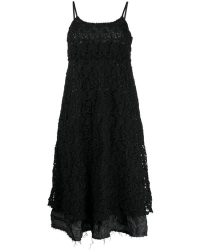 Comme des Garçons Lace Layered Sleeveless Midi Dress - Black
