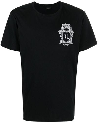 Billionaire T-Shirt mit Wappen-Print - Schwarz