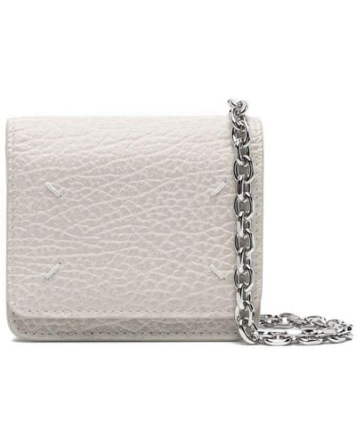 Maison Margiela Four Stitches Leather Chain Wallet - White