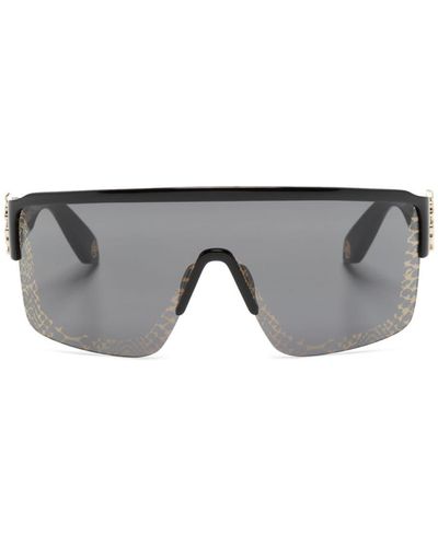 Roberto Cavalli Sonnenbrille mit Shield-Gestell - Grau