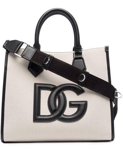 Dolce & Gabbana Sac cabas à patch logo - Noir