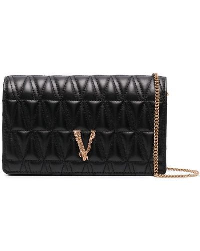 Versace Virtus キルティングショルダーバッグ - ブラック