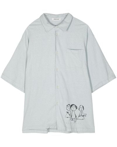 Undercover Graphic-print Cotton Shirt - Grey