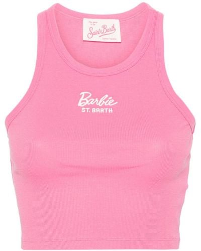 Mc2 Saint Barth X Barbie Logo-embroidered Tank Top - Pink