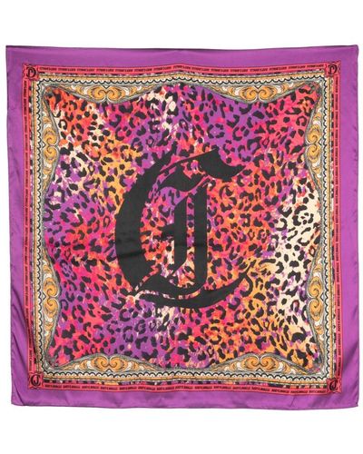 Just Cavalli Animal-print Square Scarf - Pink