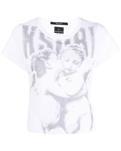 Ksubi T-shirt Shrunken con stampa - Bianco