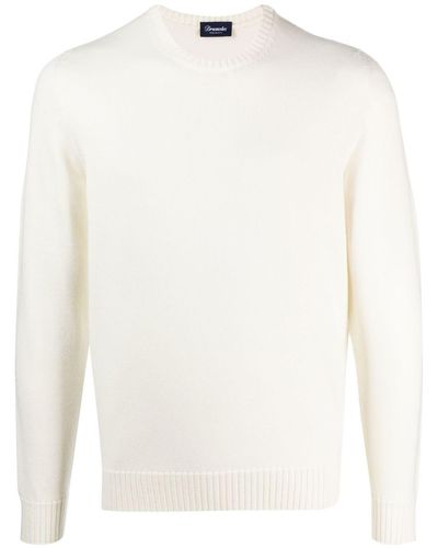 Drumohr Crew-neck Merino Sweater - White