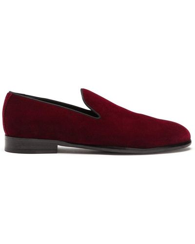 Dolce & Gabbana Slippers con efecto de terciopelo - Rojo