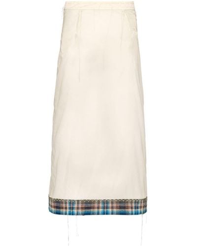 Maison Margiela X Pendleton Checked-trim Semi-sheer Skirt - White