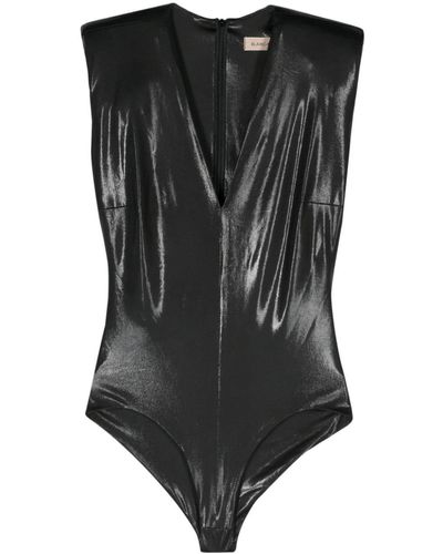 Blanca Vita Betonica Laminated Bodysuit - Black