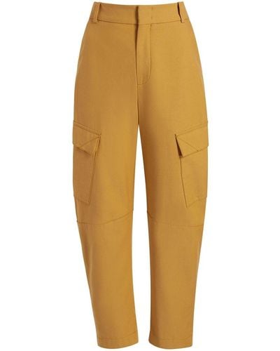 Another Tomorrow Curved Cargo Pants - Yellow