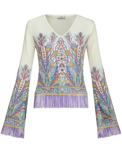 Etro Graphic-print Knitted Top - White