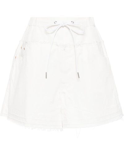 Sacai Drawstring-waist Cotton Shorts - White