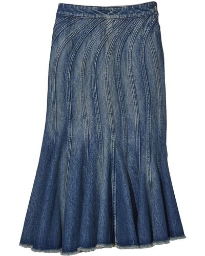 Marc Jacobs Wave High-waisted Denim Skirt - Blue