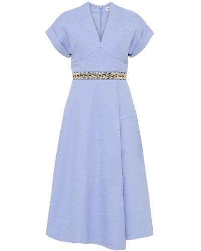Rebecca Vallance Carine Tweed Midi Dress - Blue