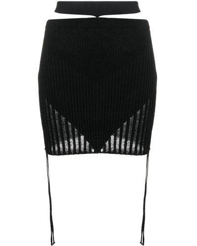 ANDREADAMO Band-waist Knitted Skirt - Black