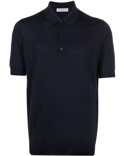 GOES BOTANICAL Merino-wool Polo Shirt - Blue
