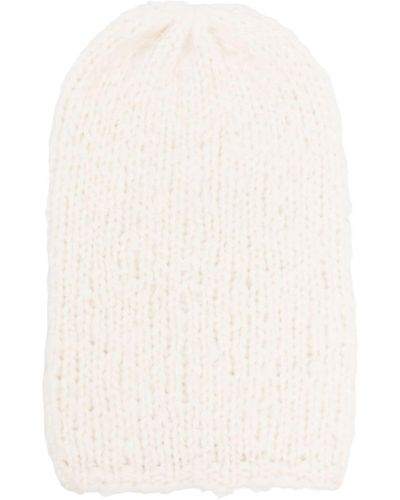 Wild Cashmere Wilew Ruched Knitted Beanie - White