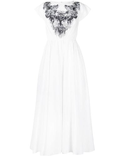 Saiid Kobeisy Linen Beaded-embellishment Dress - White