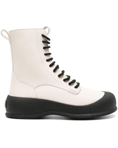 Bally Lace-up Leather Boots - Natural