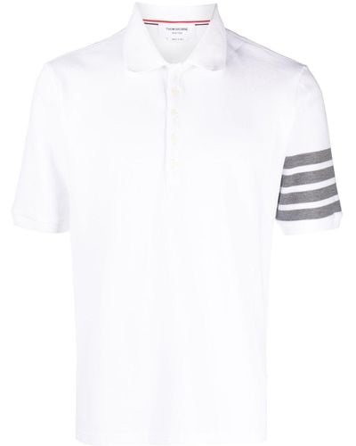 Thom Browne Poloshirt mit Streifen - Weiß