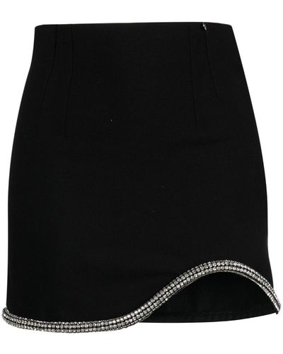 Nissa Crystal-embellished Asymmetric Skirt - Black
