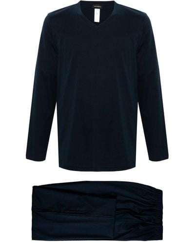 Hanro Longsleeved cotton pyjamas - Azul