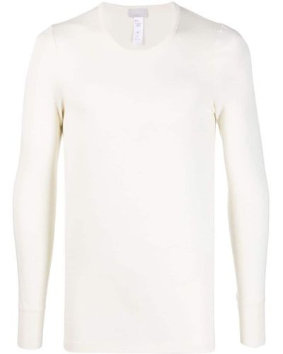Hanro Long-sleeved Wool-blend T-shirt - White