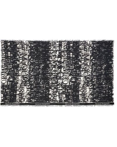 Alexander McQueen Sjaal Met Abstracte Print - Zwart