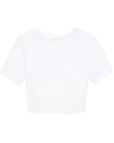 A.L.C. T-shirt crop à encolure ronde - Blanc