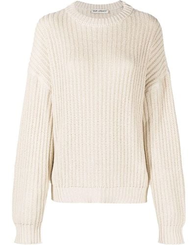 Our Legacy Sonar Intarsia-knit Sweater - Natural