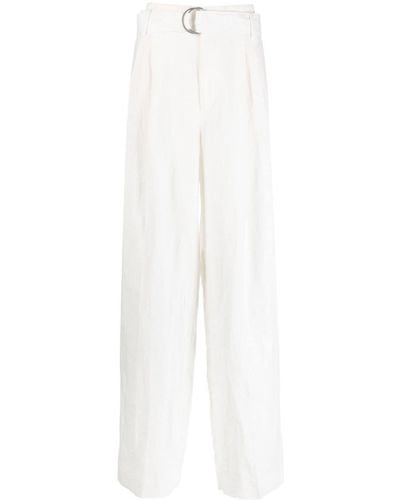 Polo Ralph Lauren Pantalon à taille haute - Blanc