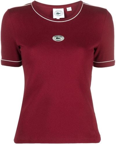 Sporty & Rich T-shirt con applicazione x Lacoste - Rosso