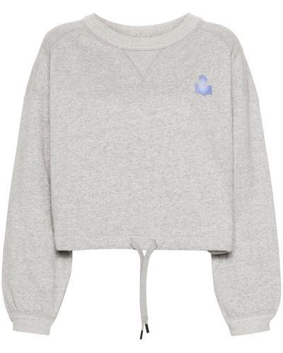Isabel Marant Margo Flocked-logo Sweatshirt - Grey