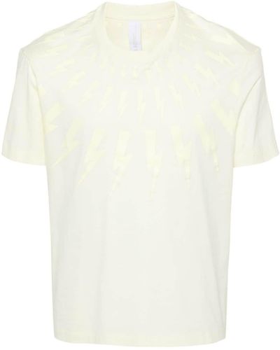 Neil Barrett T-Shirt mit Blitz-Print - Weiß