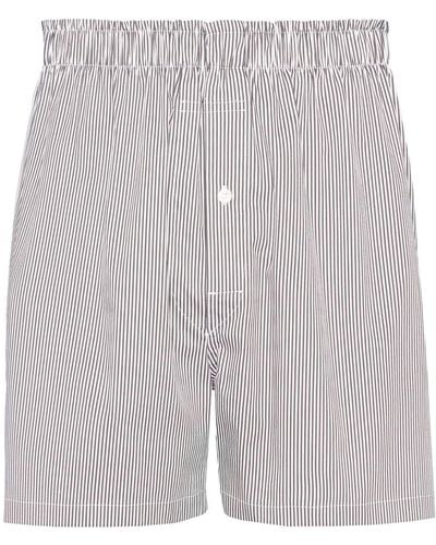 Maison Margiela Stripe-print Elastic-waist Shorts - Grey