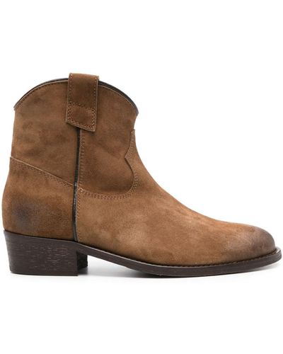 Via Roma 15 Panelled Suede Ankle Boots - Brown