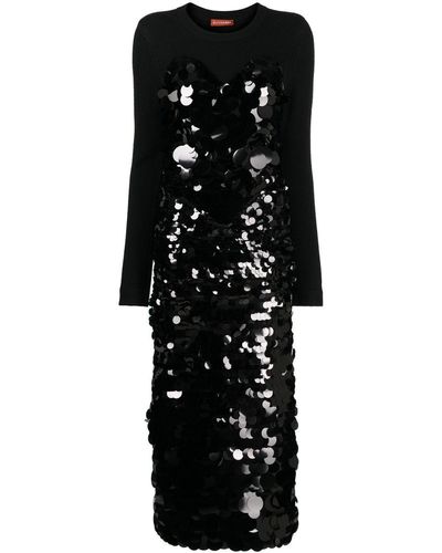 Altuzarra Midi-jurk Met Pailletten - Zwart
