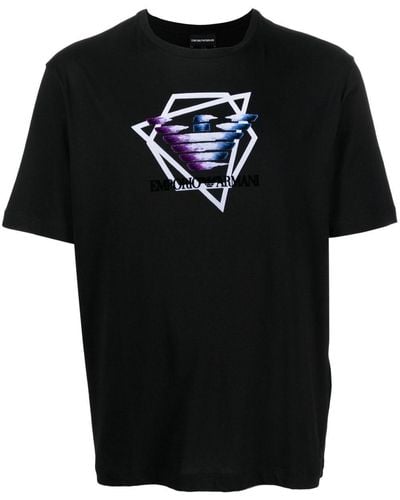 Emporio Armani T-shirt à imprimé graphique - Noir