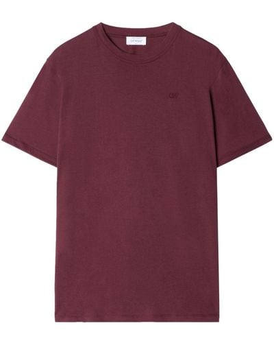 Off-White c/o Virgil Abloh T-shirt en coton à logo brodé - Rouge