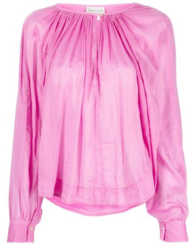 Forte Forte Semi-sheer Pleated Blouse - Pink