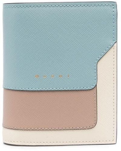 Marni Colour-block Leather Wallet - Blue