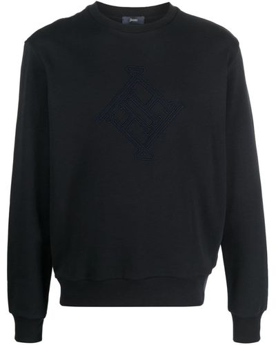 Herno Logo-embroidered Cotton Sweatshirt - Blue