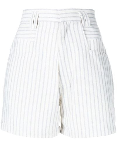 Bambah High-waist Pinstripe Shorts - White