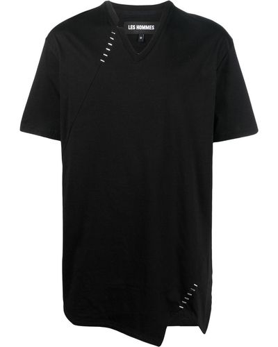 Les Hommes Vネック Tシャツ - ブラック