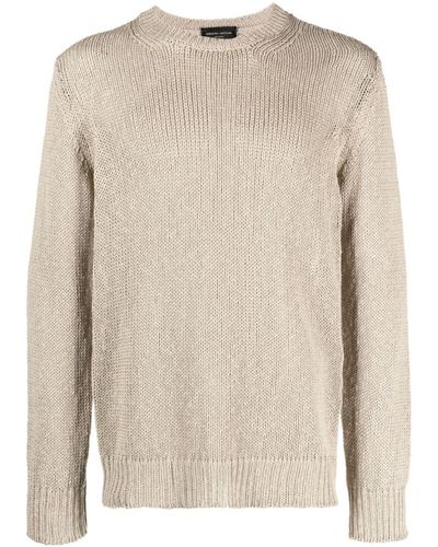 Roberto Collina High Neck Knitted Top - Natural