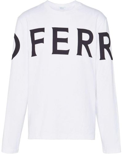 Ferragamo T-Shirt mit Logo-Print - Weiß