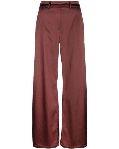 Forte Forte Pantalones anchos con acabado satinado - Rojo