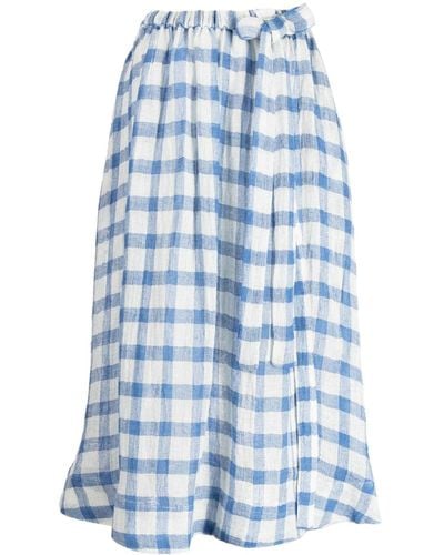 Lisa Marie Fernandez Gingham-pattern Linen-blend Skirt - Blue