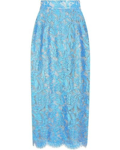 Dolce & Gabbana Falda de tubo de cintura alta - Azul